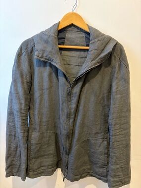 Men's Lightweight Gray Hooded Shirt Jacket
